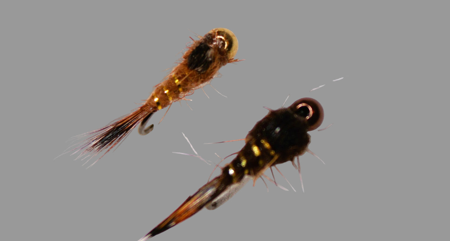 12 Tungsten Bead Brown Hares Ears